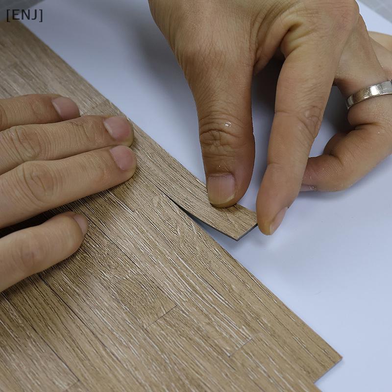 [ENJ] 10PCS Mini Floor Boards Dollhouse Tiles Miniature Wooden Flooring For 1:12 Doll House Furniture Wall Floor Decor null