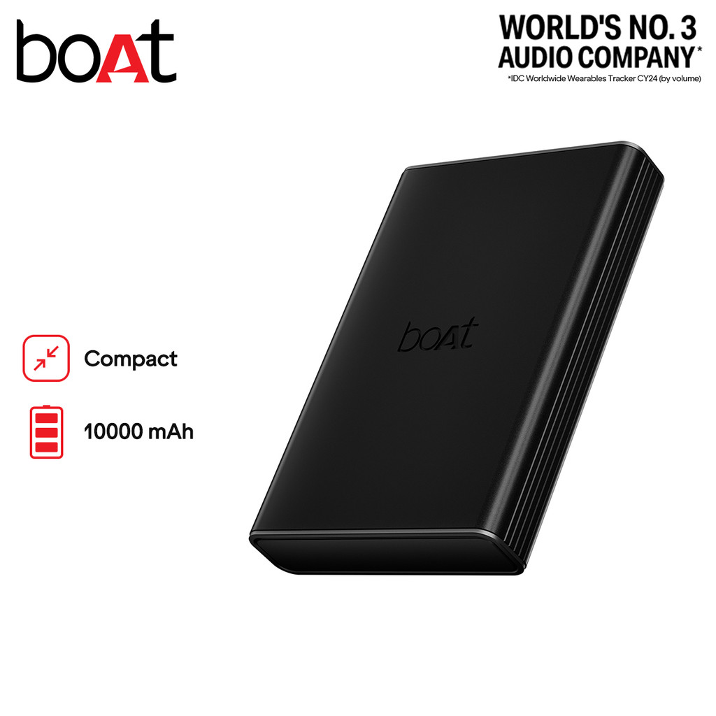 boAt EnergyShroom PB300 Pro Compact Power Bank USB Type-C Input 2-Way Port Pass-Through Charging (10000mAh)