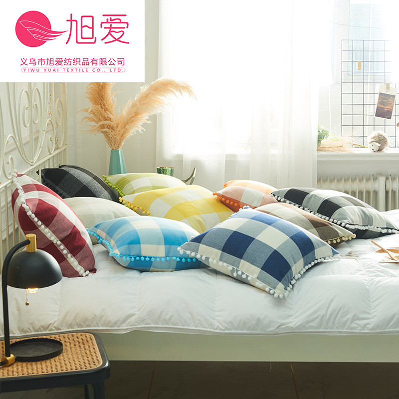 Cotton Linen Ball Side Pillowcase Color Matching Ball Side Linen Cushion Cover Wholesale Multi-Color Optional Cushion Cover 7ZX2