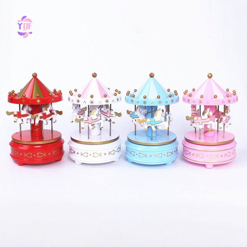GVERLCRTN Carousel Music Box Cake Decorative Ornament Baby Birthday Gift Toys Romantic Desktop Ornament Christmas Home Decor [vn]