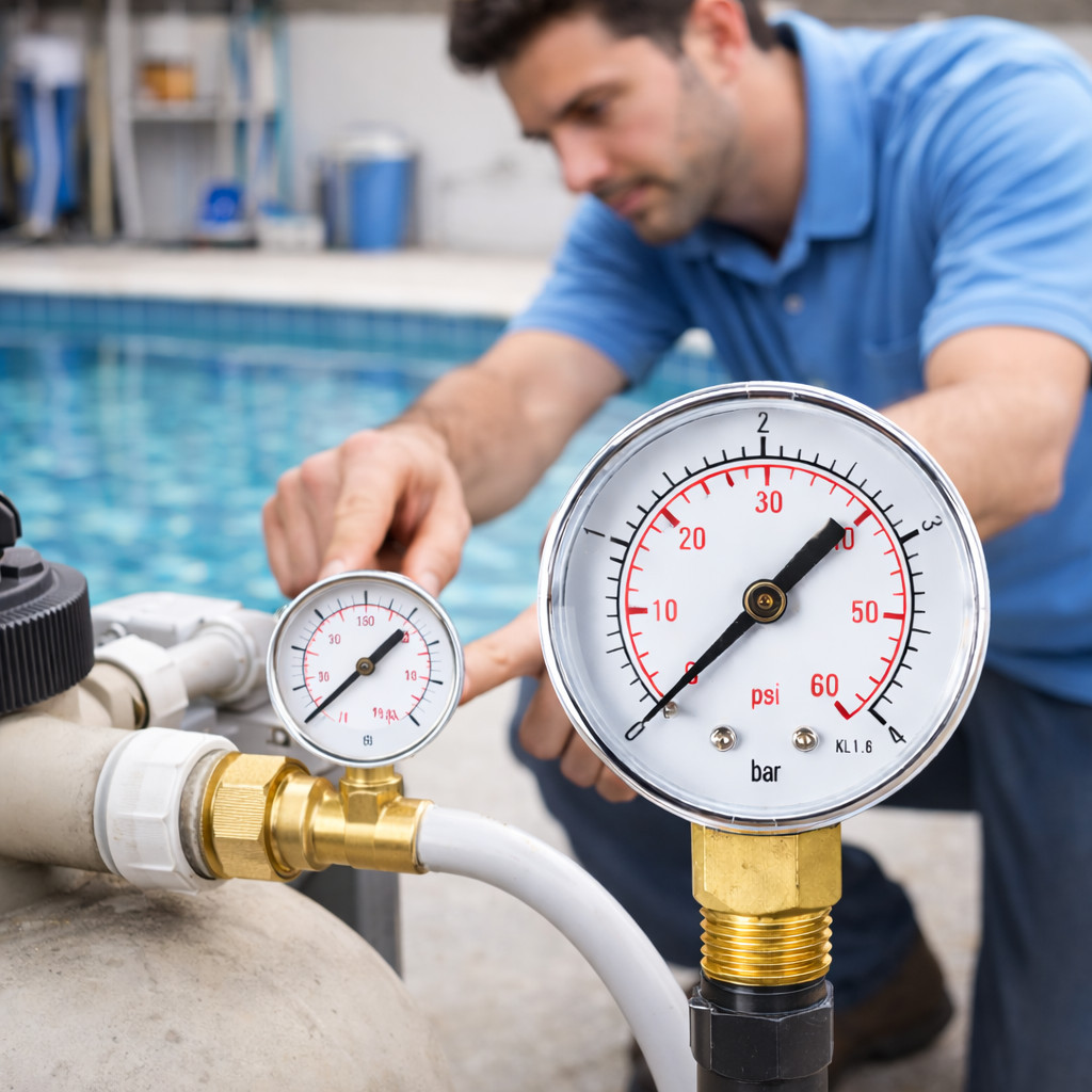 Durable Premium Analog Mechanical Pressure Meter 0-60 PSI 0-4 Bar – Tolok Tekanan Compressor Air Pump Hydraulic Gau...