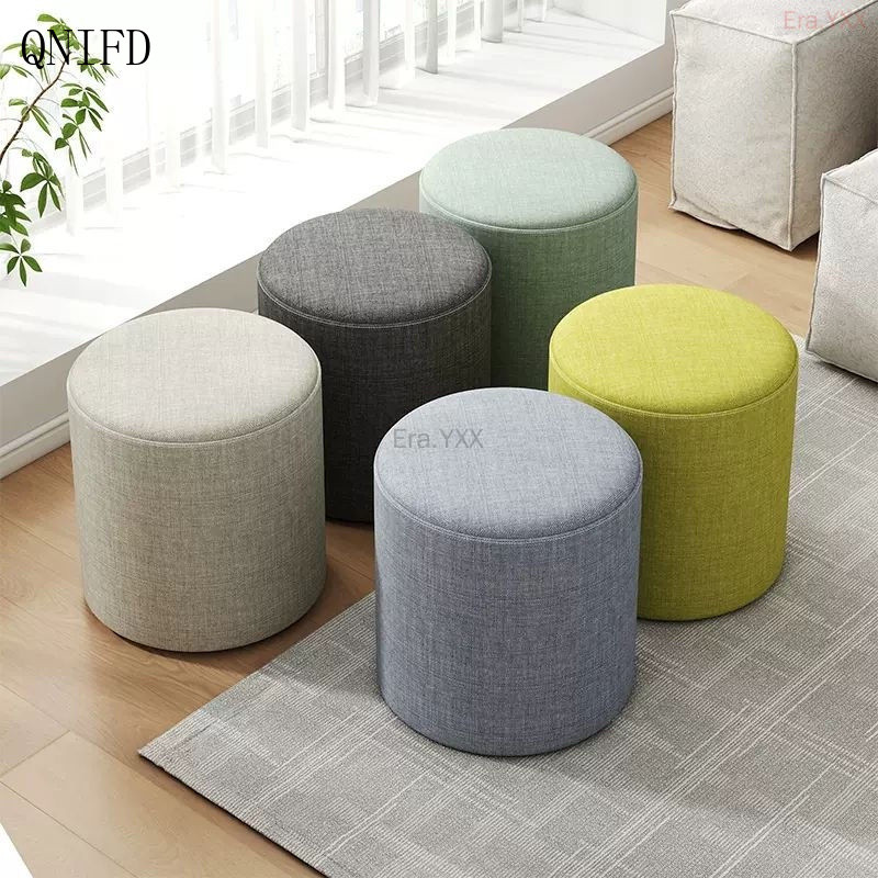 Small Small Stool Household Small Chair Shoe Changing Stool Round Stool Children Sofa Stool Low Stool Fashion Creative Small Bench Solid Wood QFBTF