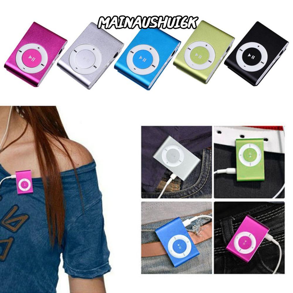 MAINAUSHUI6K MP3 Player, Portable Stylish Design Music Media MP3, Fashionable Mini Colourful USB Clip Support Walkman TF Card