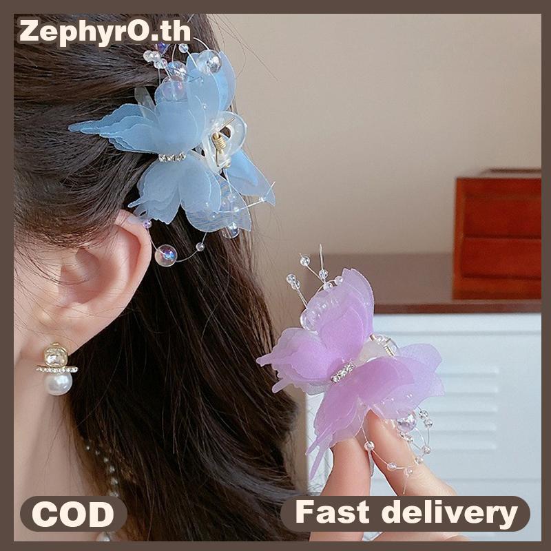 null Tulle Butterfly Hair Clip For Women Girls Colorful Hairpin Side Clip Sweet Cute Butterfly Barrette Hair Accessories null