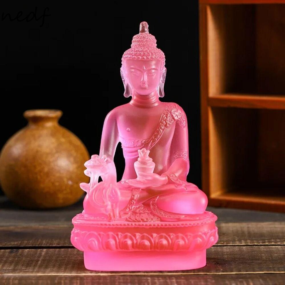NEDFS Medicine Buddha Statue, Thai-style Resin Craft Resin Buddha Crafts, Creative Zen Ornaments Handmade|Buddhist Sculpture Desktop