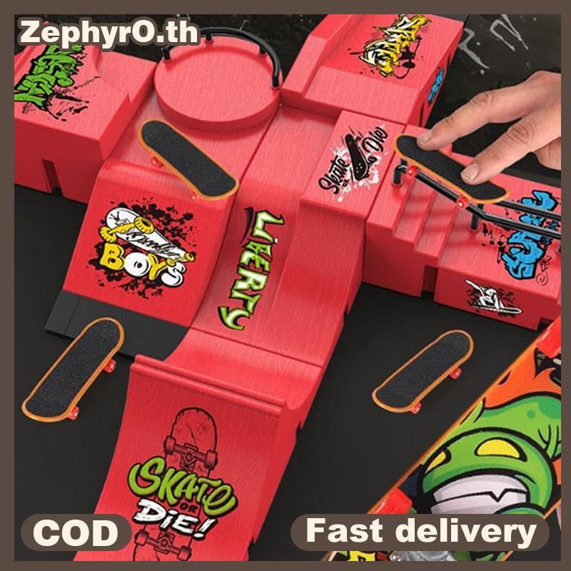 null 1 Set Mini Fingertip Skateboard Kit Children Finger Sports Toys Finger Skateboard Game Park Site Step Ramp Scene Props Gift  null