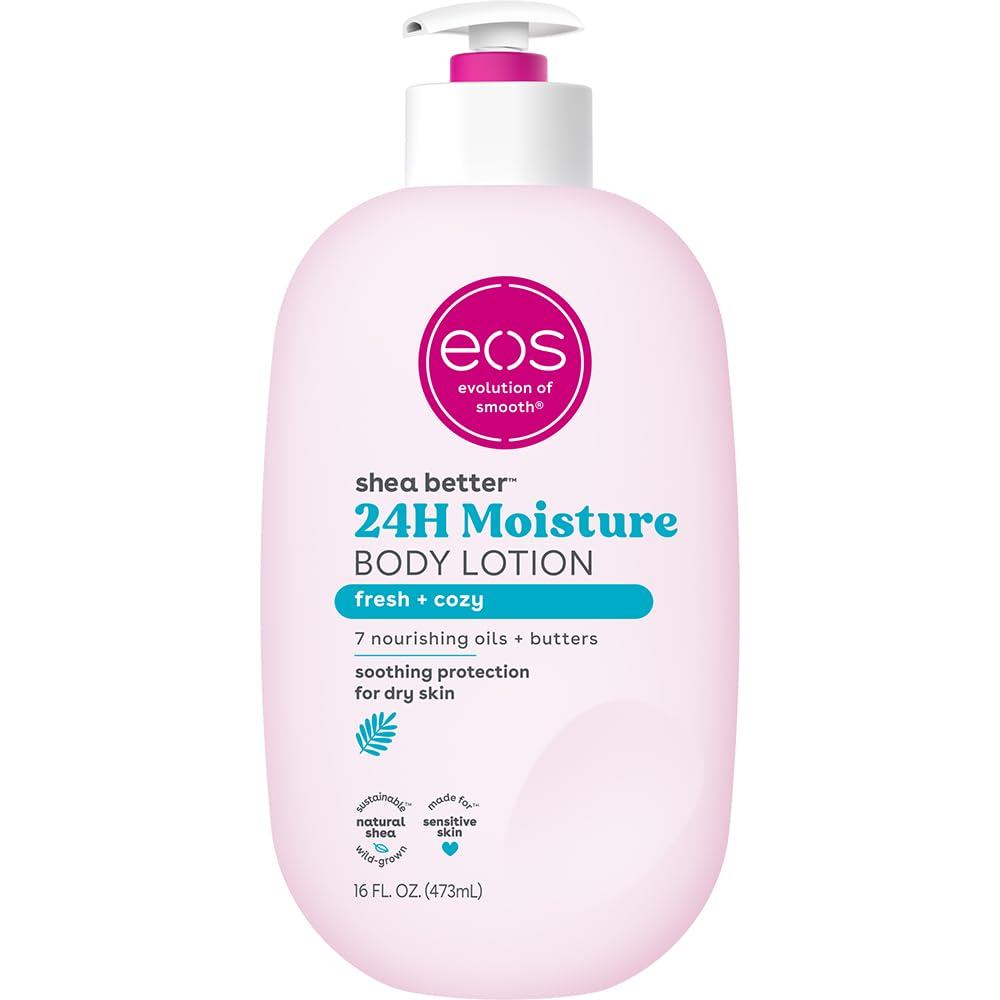 eos Shea Better Body Lotion, Fresh & Cozy, 24-Hour Moisture  Care, Lightweight & Non-Greasy,  Shea, Vegan, 16 fl oz