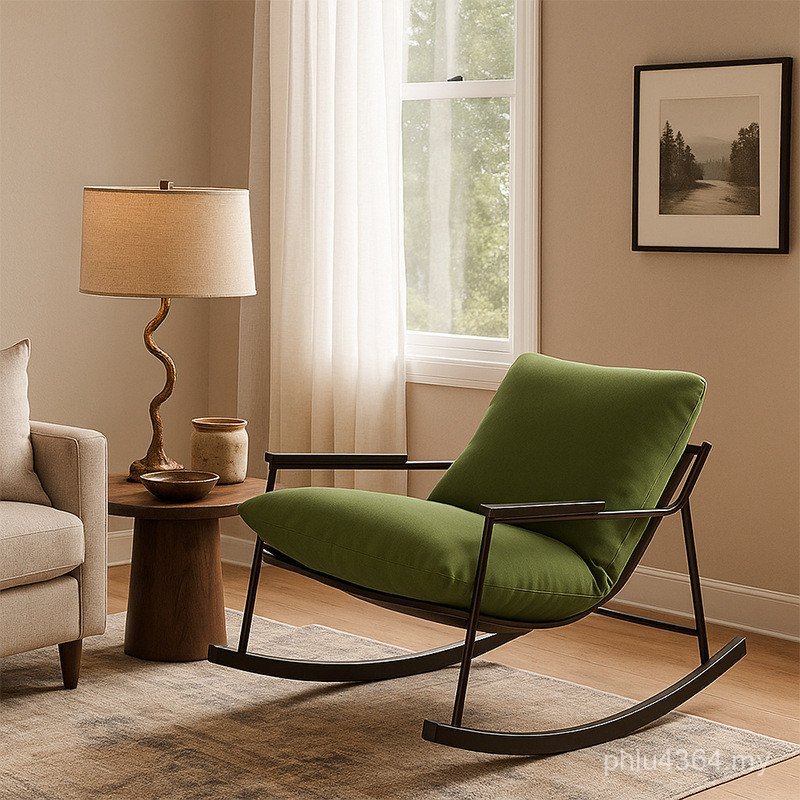 Living Room Premium Rocking Chair Leisure Single Lazy Recliner Can Sleep Balcony Light Rocking Chair Household Luxury Sofa Chair KEC