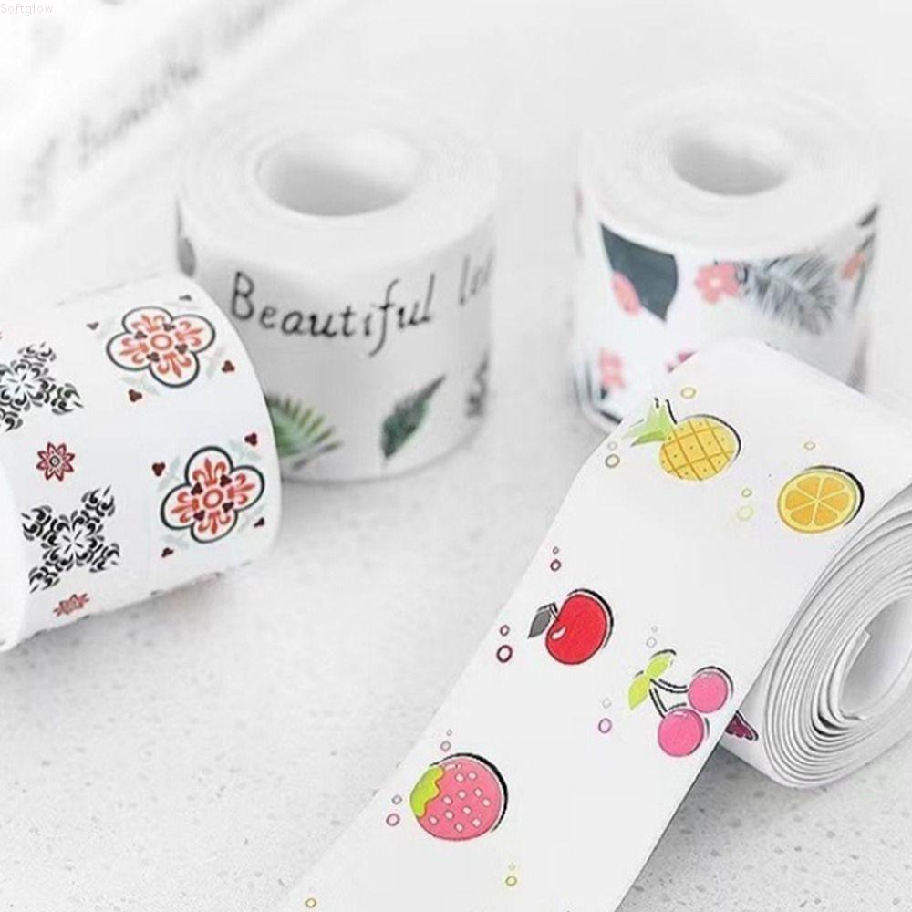 SOFTGLOW Sink Corner Tape, Self Edge Self Adhesive Kitchen Sink Waterproof Tape, Fashion Anti Mold Seal Gap Tape Caulk Strip Wall Corner