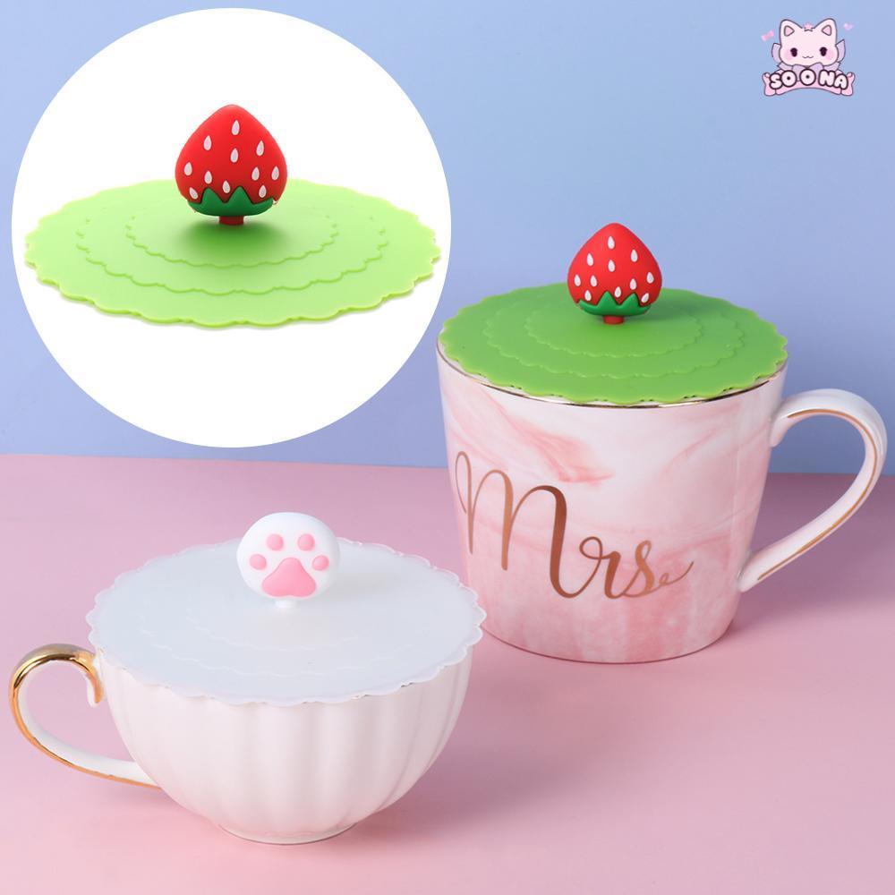 SOONA Silicone Cup Cover  Cute Reusable Dustproof