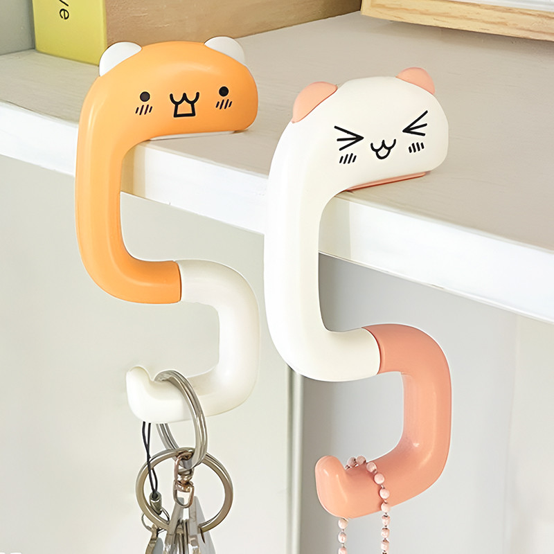 Cartoon Table School Bag Hook Backpack Hanger Holder Foldable Desk Hanging Tool Pemegang Beg 书包钩
