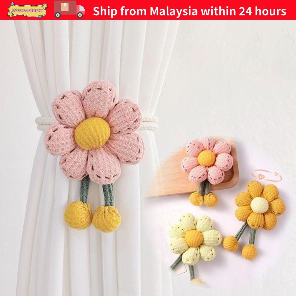WAXSEALARTX Curtain Buckle, Elastic Band Adjustable Flower Shape Curtain Tieback, Fashion Cartoon Curtain Tying Tool Kids Room Home Decor
