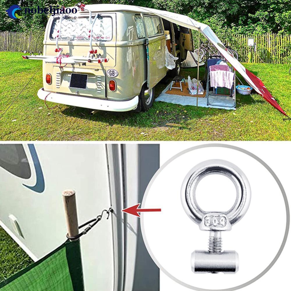 【READY STOCK】NOBELJIAOO 2Pcs M5/M6 RV Caravan Awning Rail Stoppers Stops Motorhome Campervan Silver Stainless Steel Camper Parts A4M6