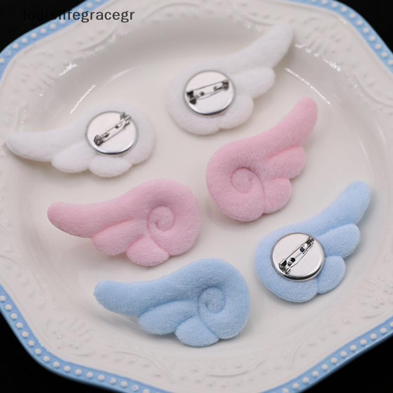 null 1 Pair Small Angel Wings Brooch Japanese Style Sweet Clothes Decor Y2K Plush Bag Hat Accessories null