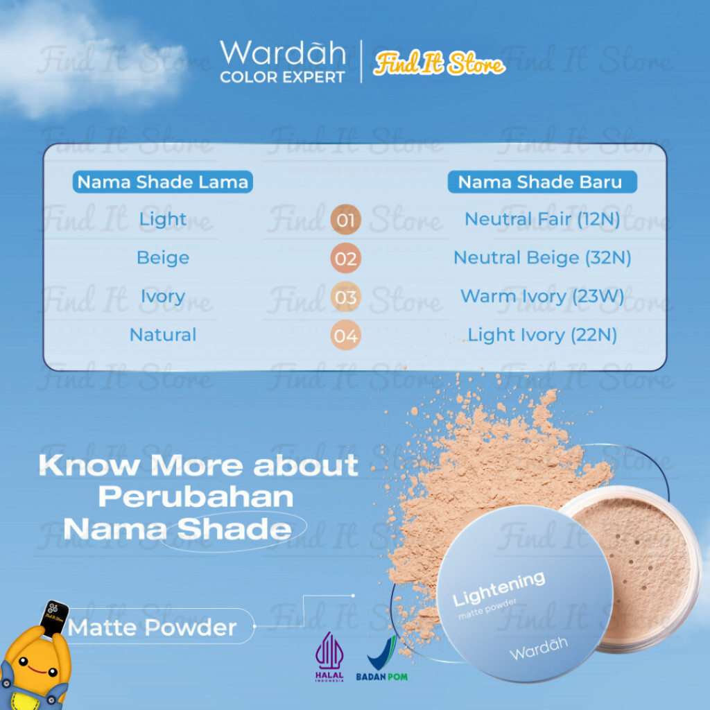 Quality Durable Wardah Lightening Matte Powder 20g Loose BPOM - Image 3