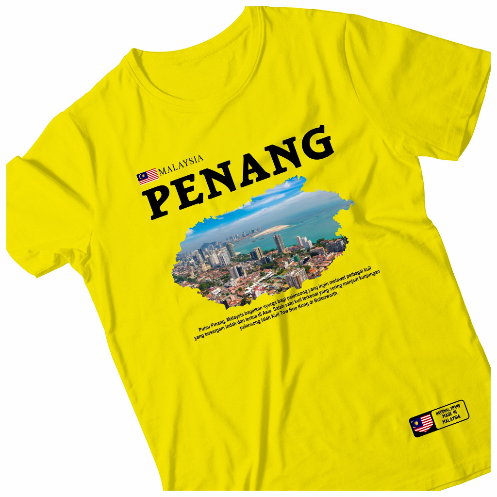 T-shirts, Malaysian Souvenir, Penang Premium Quality, Malaysian Penang City Shirts, Men's Holiday Souvenirs, Distro Souvenirs, Foreign Out Trips, National State