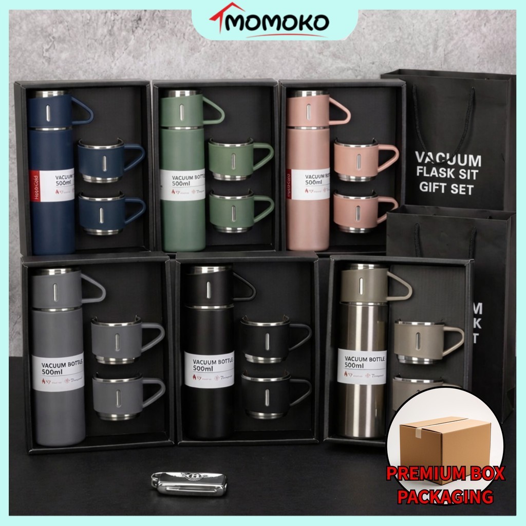‍ Teacher's Day Gift Set Stainless Steel 304 Bottle 500ml Set Hadiah Gift Box Packaging Ready Stock KL Ship