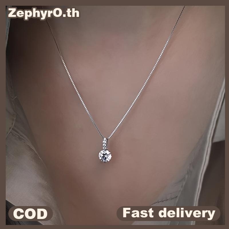 null Fashion 925 Sterling Silver Round Zircon Nelace Minimalist Style Charm Choker Pendant Party Gift For Women's Fine Jewelry null