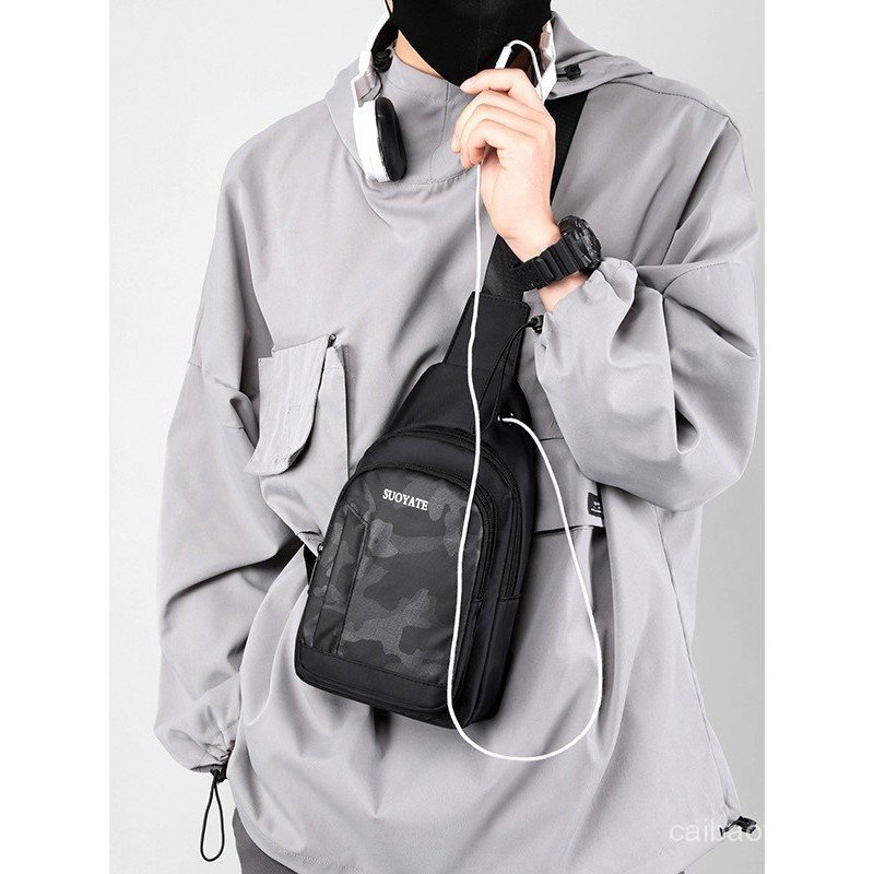 Chest Bag Men's Bag Casual Messenger Bag Men's High-End Feeling Work Durable Shoulder Bag Fashion Men's Bag