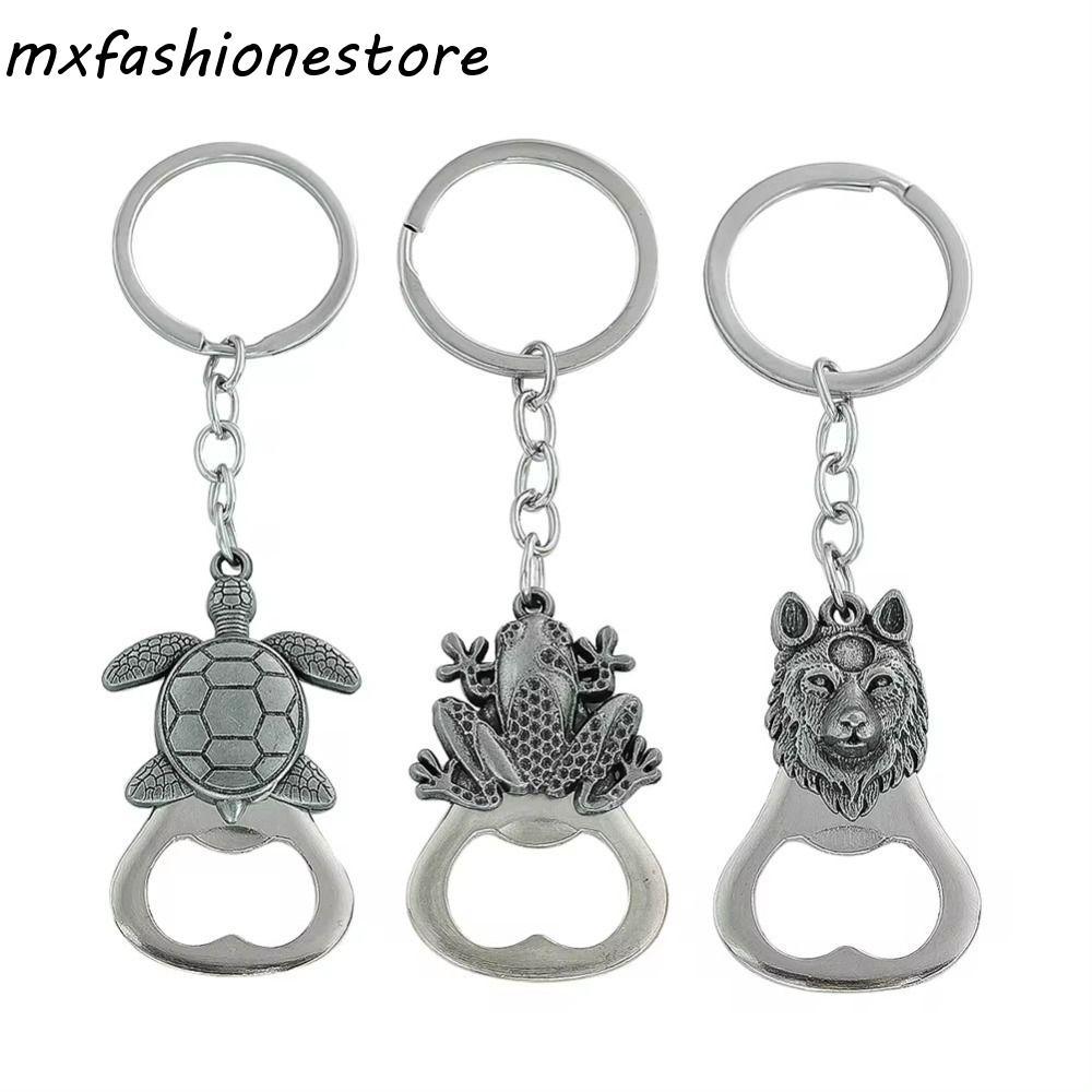 MXFASHIONE Metal Lion Keyring, Mini Pocket Bronze Color Turtle Bottle Opener, Jewelry Gift Key Holder Hanging Pendant Metal Beer Opener Keychain Backpack Pendant
