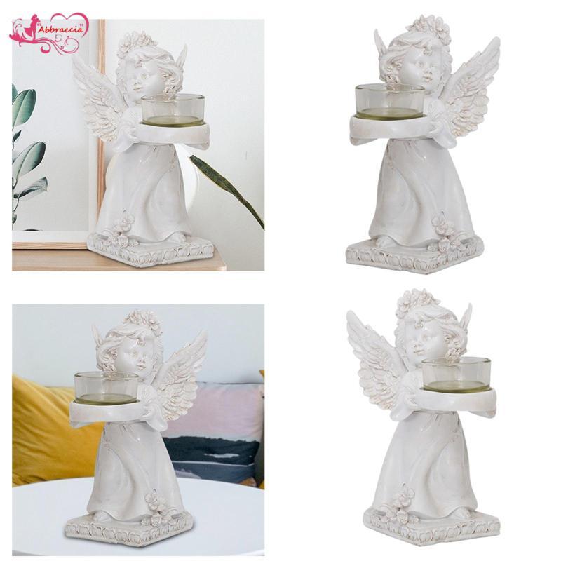 Abbraccia Resin Angel Candle Holder Angel Statue Tealight Candle Holder for Memory Loss of Loved One Church Bereavement Decoration