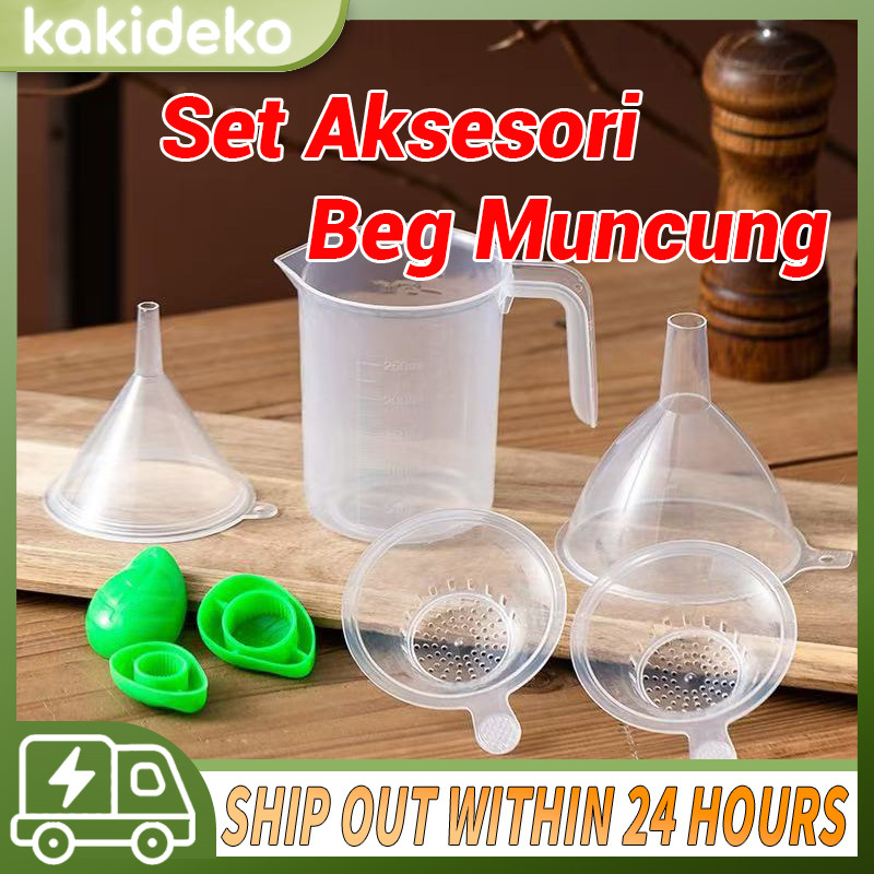 Sirap Bandung Tool Set Jug Sukatan Corong Penapis Spout Pouch Accessory Beg Muncung Filling Kit for Dadih Jus Doorgift