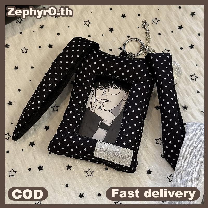 null Y2K Polka Dot Rabbit Ears Card Holder 3-inch Kpop Photocard Holder Gift Korean Style Bag Pendant null