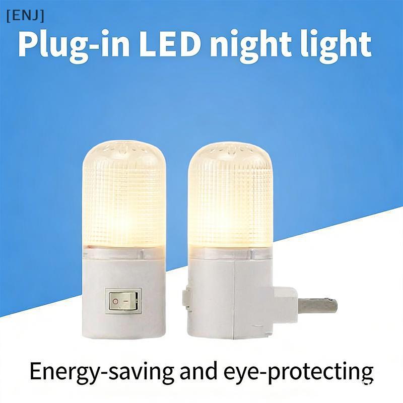 [ENJ] LED Night Light Plug Bedside Lamp EU US Compatible Soft Lighting for Emergency Bedroom and Living Room Nighttime Use null