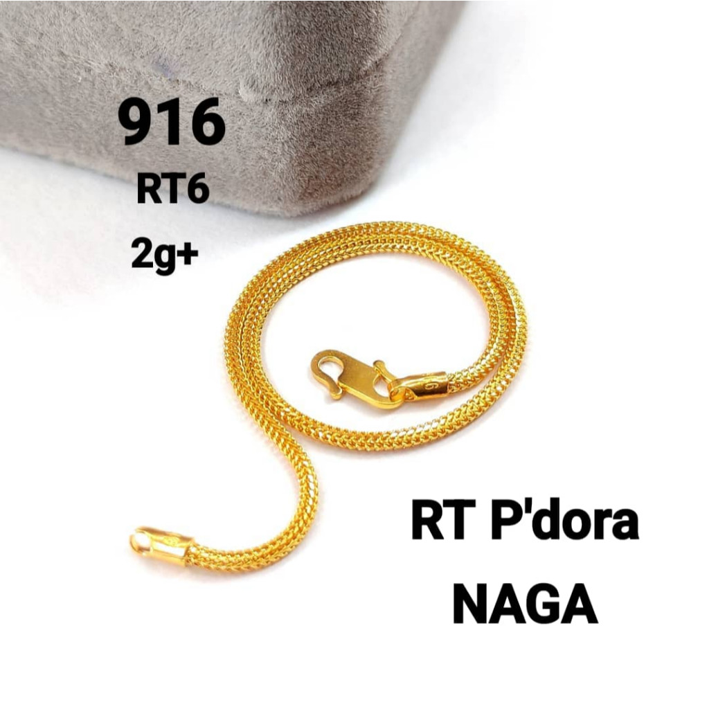 Wing Sing 1g ++ Rantai Gelang Tangan P'dora Naga Padu Bajet Emas 916/916 Gold Solid Dragon PDR Bracelet