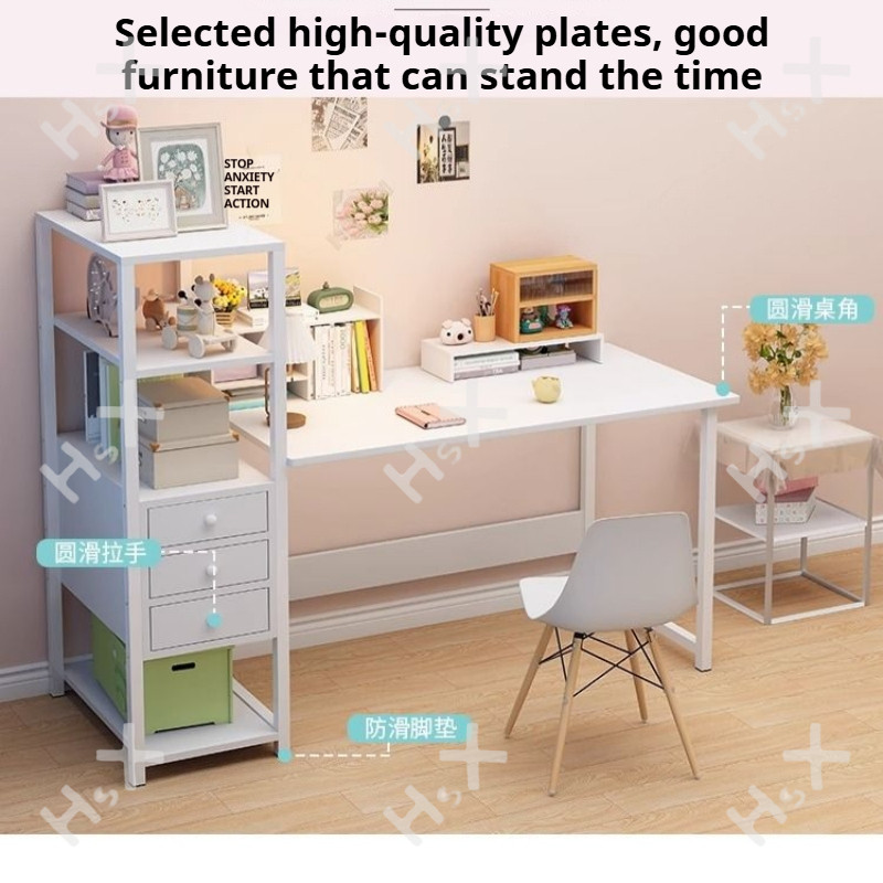 Computer Desk Bookshelf Combination Desktop Desk Minimalist Rental Home Use Student Office Desk Desktop Pejabat Table 桌子
