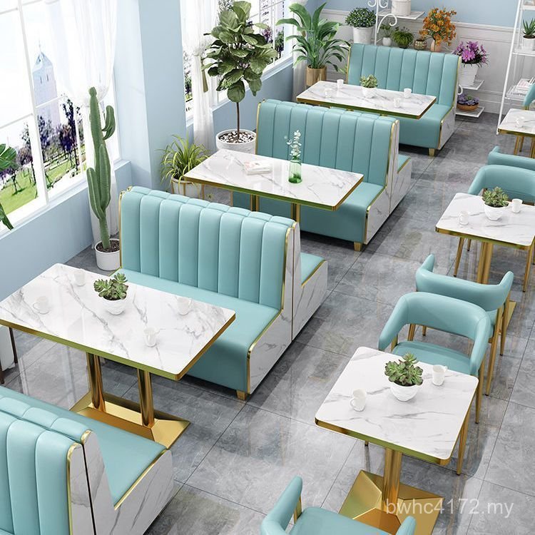 Restaurant Deck Seat Red Coffee Burger Sofa Hot Pot Combination Drinking Milk Snack Tea Shop Dessert Table Chair Simple Net RAJL