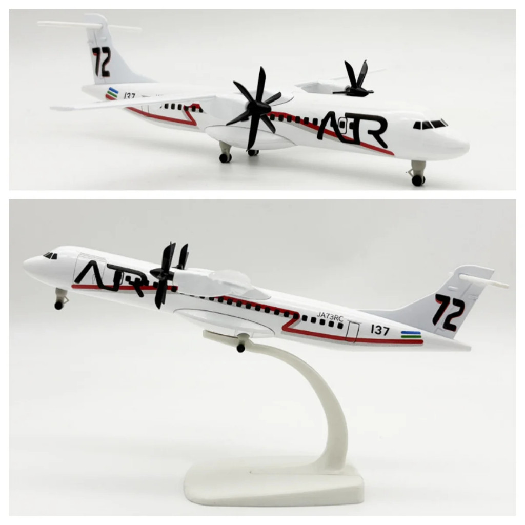 20cm Alloy Aircraft Model Japan ATR Miniature Plane Diecast Airplane Toy With Landing Gear Propellers Aviation Gifts