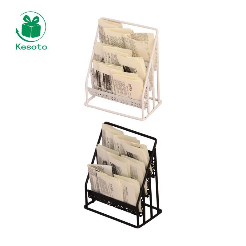 [Kesoto] 1/12 Magazine Rack Model Dollhouse Accessories Mini Brochure Display Stand for Micro Landscape