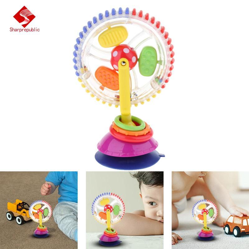 Sharprepublic Colorful Rotating Wheel Toy Activity Center W/ Suction Base as described