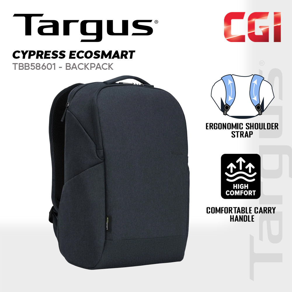Targus Cypress EcoSmart 15.6" Slim Hero Backpack(Navy)TBB58601GL-71|16" Laptop Compartment|Eco-Friendly|LifetimeWarranty
