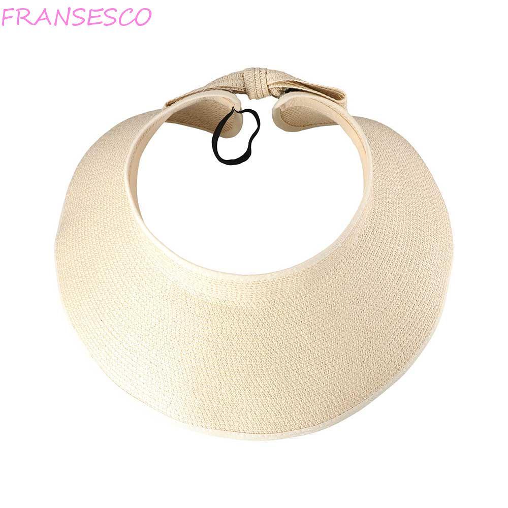 FRANCESCO Sun Hat Fashion Handmade Woman Beach Cap Sun Cap Roll-Up Big Brim Sunscreen Empty Top Cap