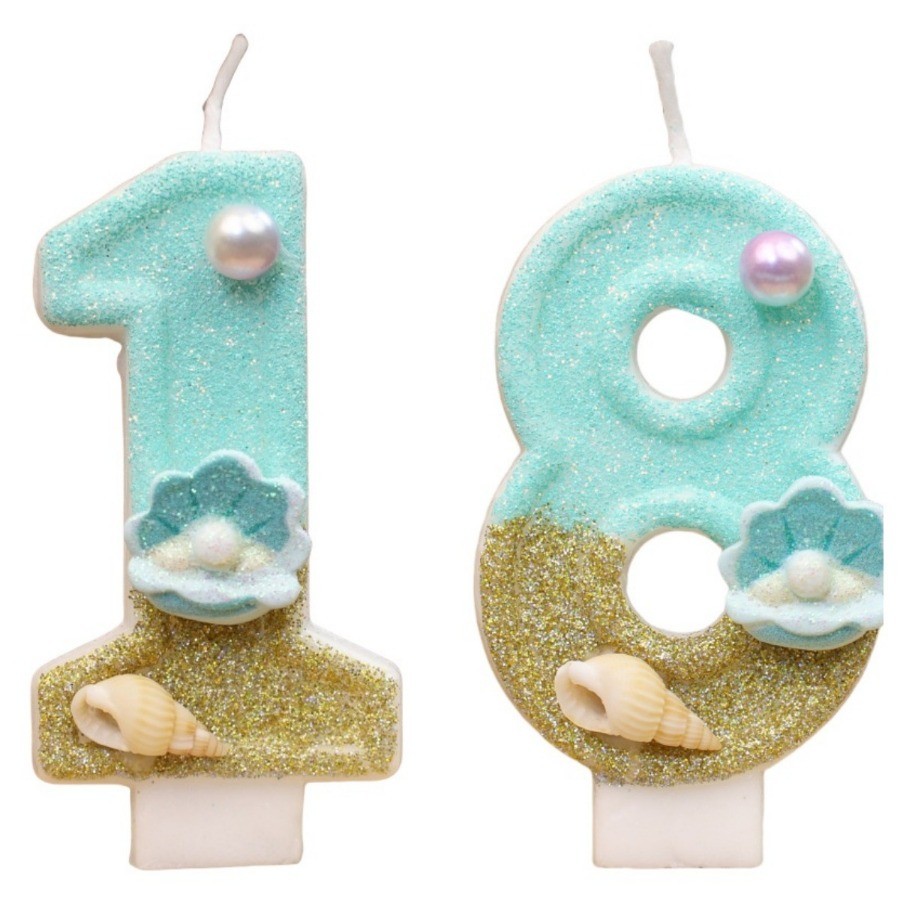 1pc Children's Birthday Candles 0-9 Numbers Two-color oceanic style Cake Candle Decoration DIY for Wedding Party Supplies