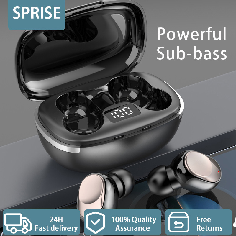 SPRISE Y02 Bluetooth Earphone Wireless Premium HiFi Gaming Earbuds TWS Stereo Headset Button Control