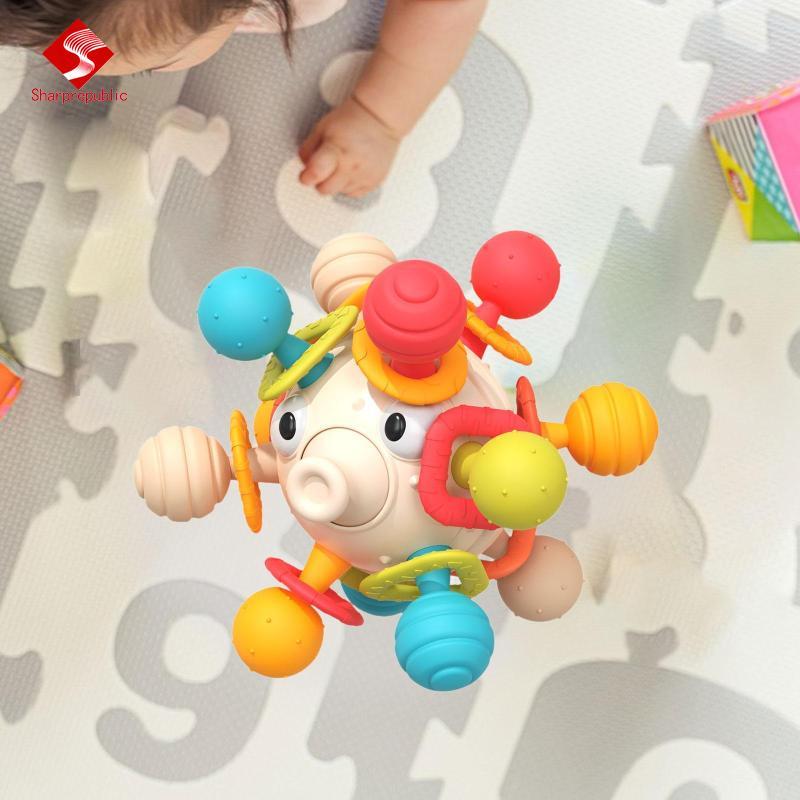 Sharprepublic Baby Teething Toy Baby Toy Hands Grasping Activities Sensory Toy for 0 3 6 12 Months Girls Boys 1 Year 0ld Newborn