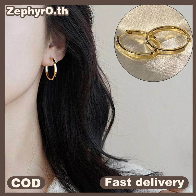 null 1Pair New Fashion Simple Big Round Hoop Earrings For Women Circle Girls Shiny Rhinestone Delicate Wedding Jewelry Gifts null