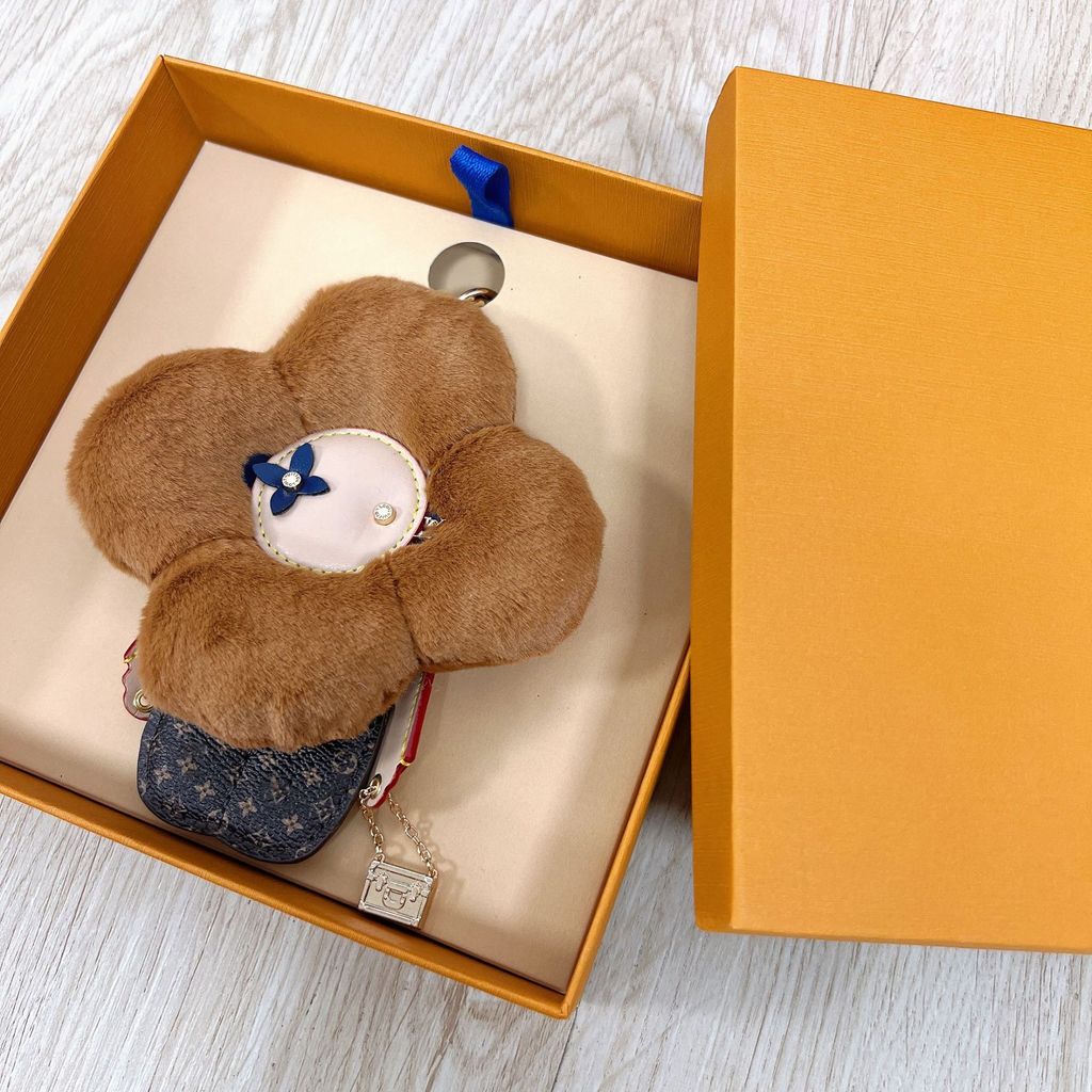 Light Luxury Dopamine Doll Pendant Street Wear Plush Doll PU Leather Keychain Backpack Pendant Doll