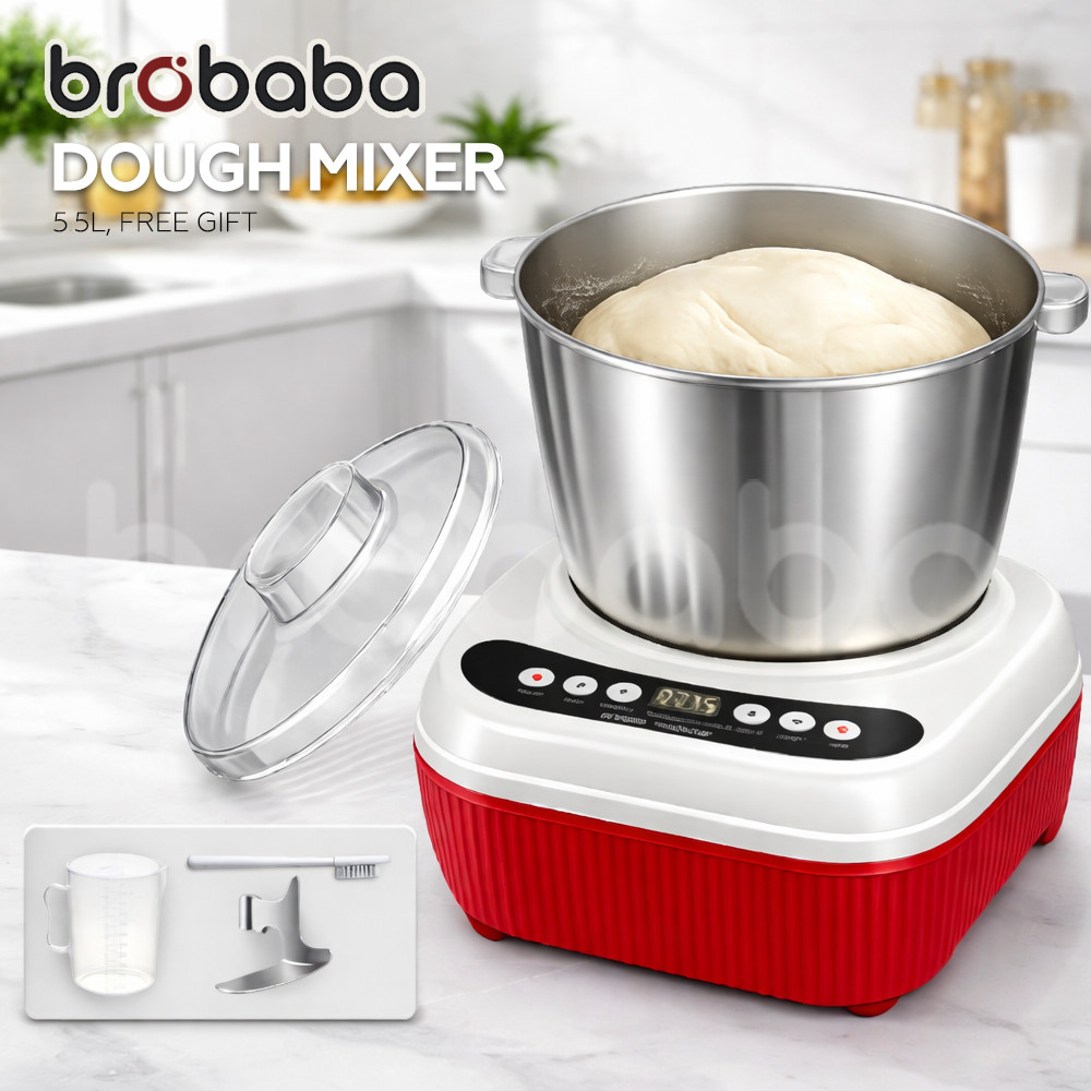 Swiss Thomas 5.5L Electric Dough Mixer Machine High Efficient Food Dough Mixer Machine Bakery Equipment (Mesin Pengadun)