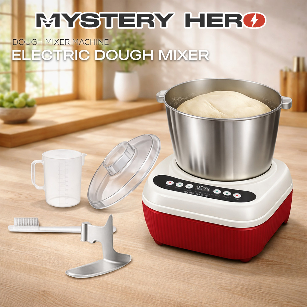 Mysteryhero 5.5L Electric Dough Mixer Machine Stand Mixer Food Dough Mixer Machine Bakery Tepung Mesin (Mesin Pengadun)
