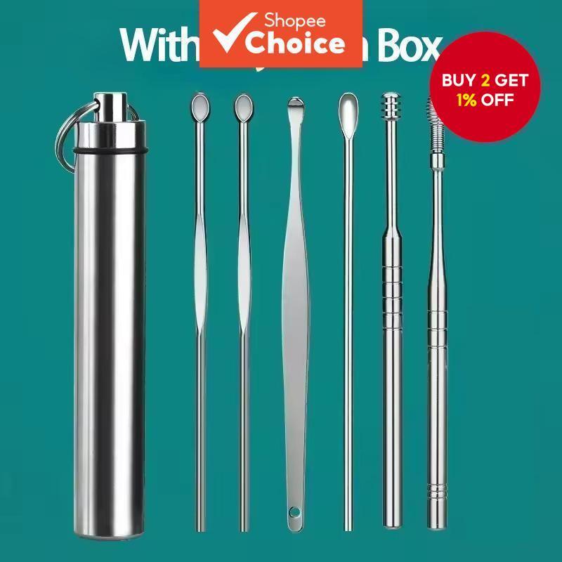 Professional Ear Cleaning Kit with Safety Lock, Stainless Steel Earwax Remover Tool for Home Use