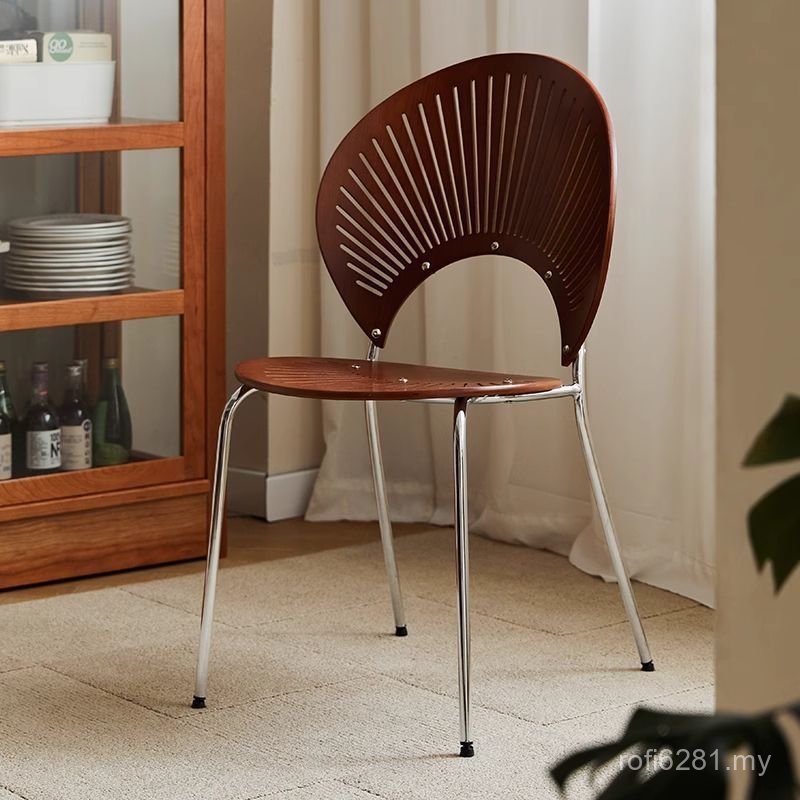 European Style Antique Chair Shell North Backrest Chair Red Medium Leisure Dining Chair Light Luxury Modern Net Household Dining Table Chair Simple 87OQ