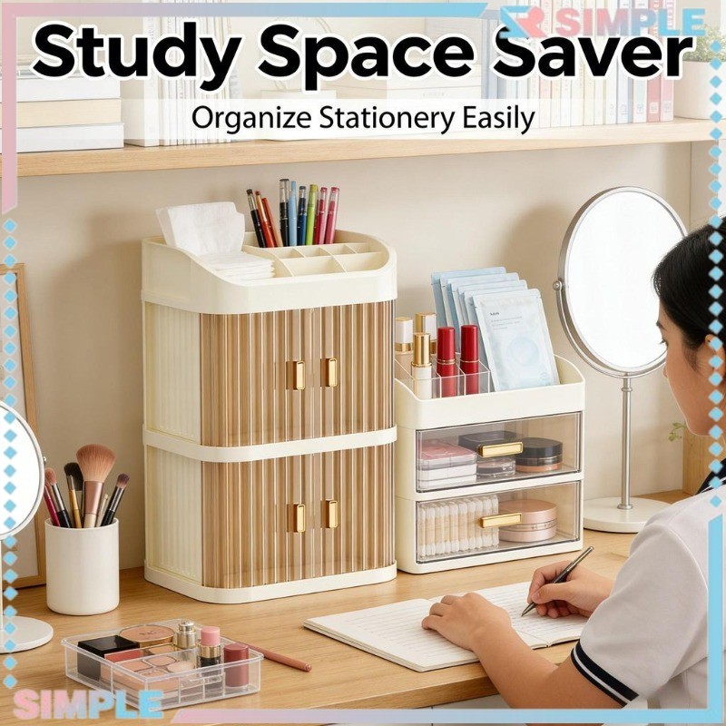 Vanity Table Organizer with Drawers Cosmetic Storage Box for Makeup Skincare Small Jewelry