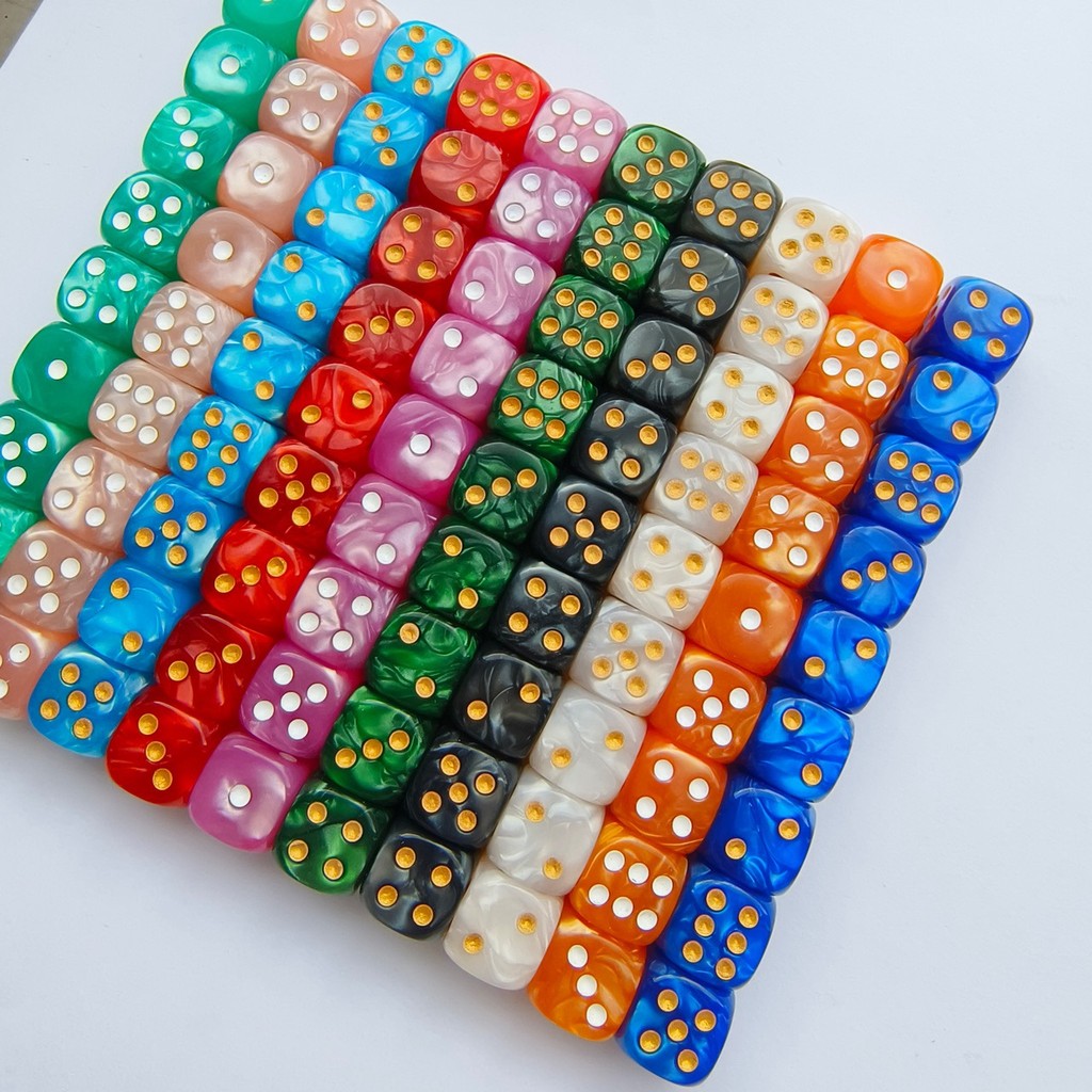 12mm D6 Gemini Dice Cubes,for Gambling,Boardgame with Golden Standard Dot As Game Accessories for Cube Playing 10pcs