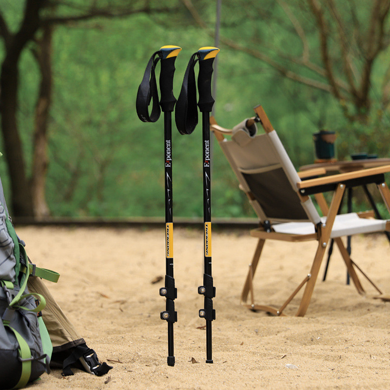 Tongkat Mendaki Luar Ruangan, Kunci Luar Ultra-Ringan, Bahan 7075, Tongkat Trekking, Tongkat Berjalan, IEJP