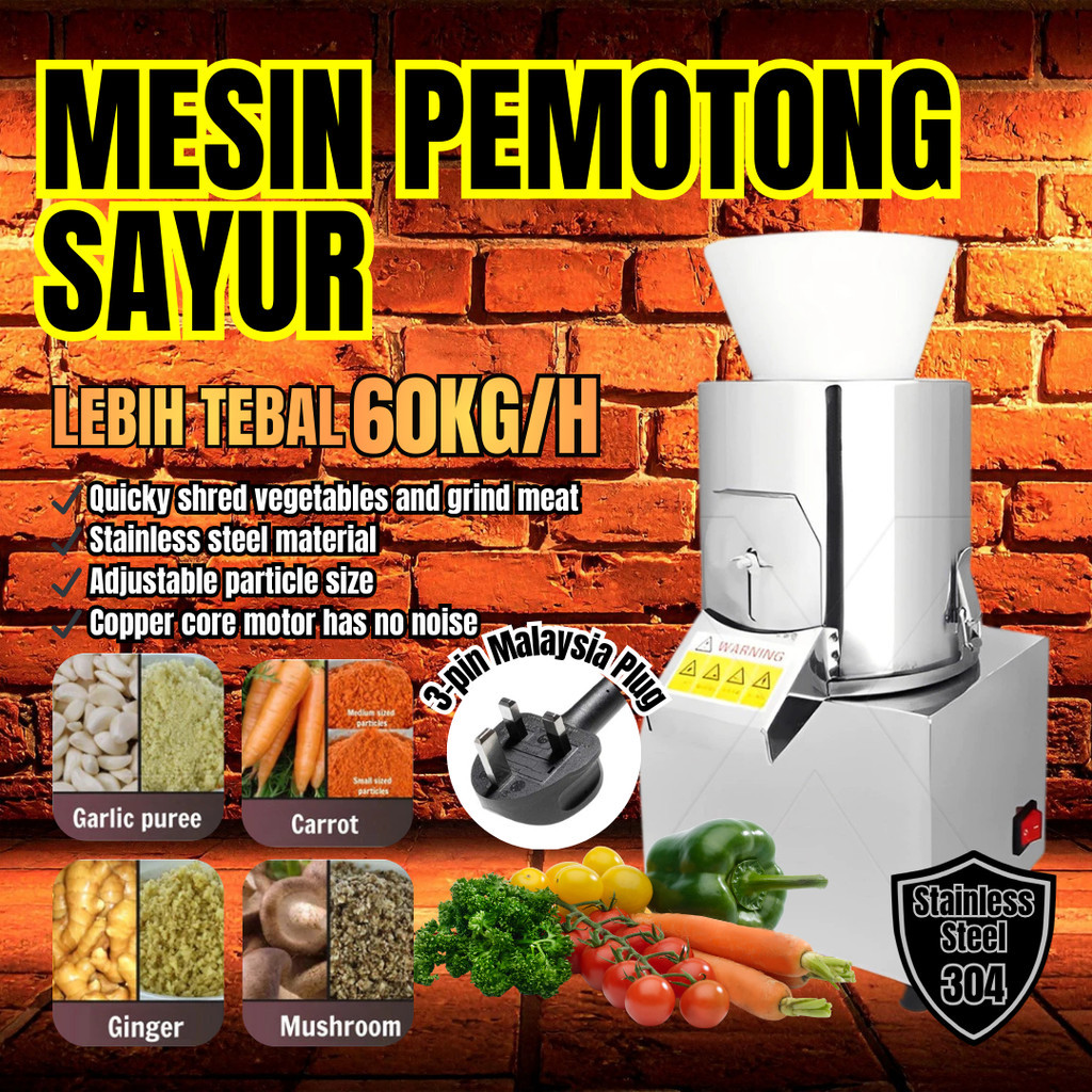 Mesin Pengisar Cili Bawang Kisar Daging Electric Vegetable Cutter Meat Stainless Steel Shredder Mincer Jam Blender