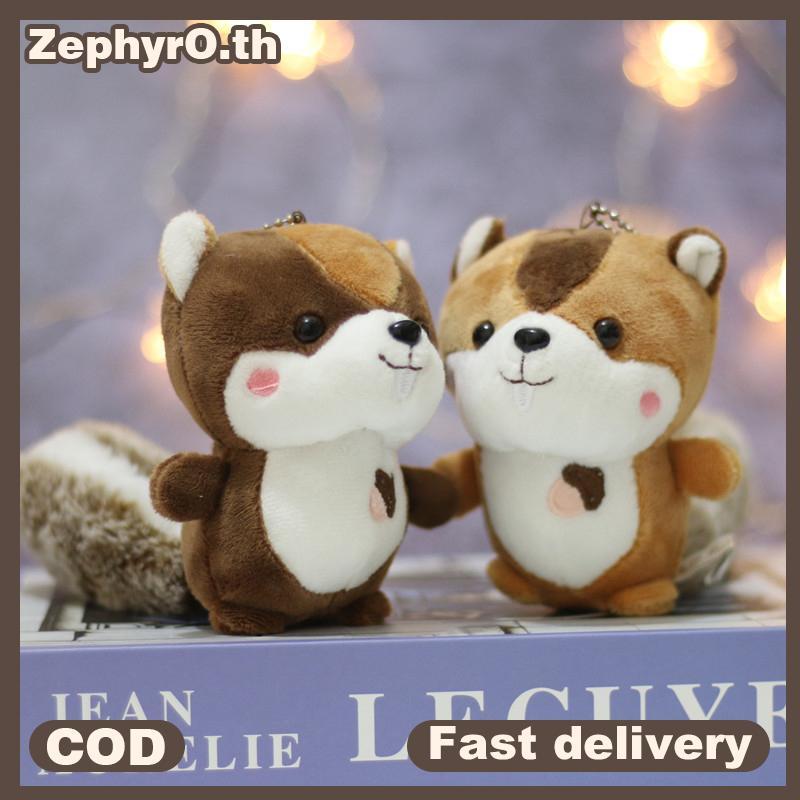 null Kawaii Squirrel Plush Toys Simulation Animal Dolls Stuffed Soft Keyring Bag Pendant Home Decorative For Children Girls null